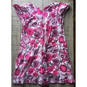 Imoga Girls Pink Lined Flower Dress Botton Back Short Sleeve Sz 5 A Yr